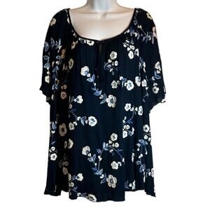 Karen‎ Kane Women Floral Peasant Tunic Top 2X Embroiderered Cottagecore Whimsy